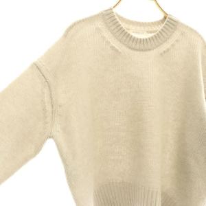 GALERIE VIE ファインウール クルーネックプルオーバー ニット セーター S グレージュ /DF OS
