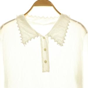 ISSEY MIYAKE ハート Heat シワ加工 ブラウス シャツ プルオーバー 2 白 /CX OS SH