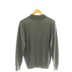BARNEYS NEW YORK ウール モックネックニット プルオーバー M グレー /DF OS