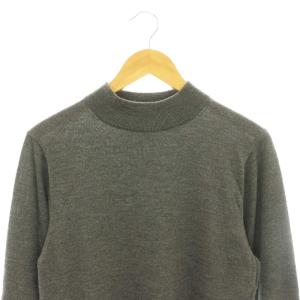 BARNEYS NEW YORK ウール モックネックニット プルオーバー M グレー /DF OS