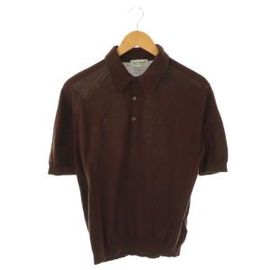 コットンポロニット セーター 半袖 S 茶 /NR OS