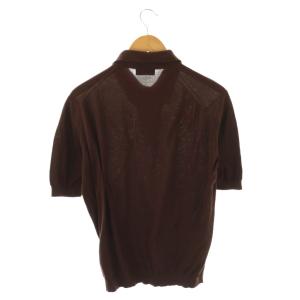 JOHN SMEDLEY コットンポロニット セーター 半袖 S 茶 /NR OS