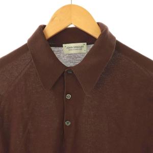 JOHN SMEDLEY コットンポロニット セーター 半袖 S 茶 /NR OS