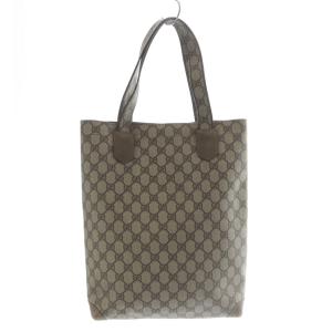 GUCCI 002 103 1301 GGスプリーム トートバッグ PVC グレー /YO11 OH