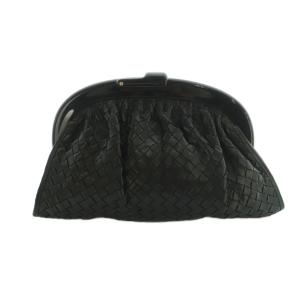 BOTTEGA VENETA イントレチャート クラッチバッグ レザー 黒 /MI OS OH