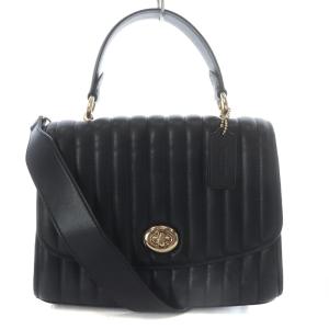 リニア ハンドバッグ ワンハンドル ショルダーバッグ 2way ブラック 2562 /YO13