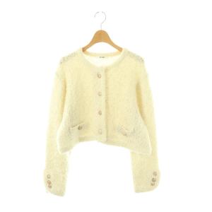 23AW ラメツイードニットカーディガン F オフホワイト /ES OS