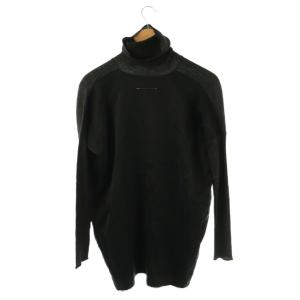 MM6 Maison Margiela ハイネック 切替 カットソー 長袖 S 黒 /NR OS