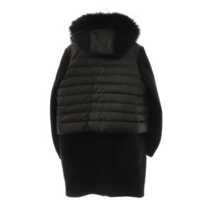 DOUBLE STANDARD CLOTHING ジロンラムメルトンダウンロングコート アウター ジップアップ 38 黒 /NR OS