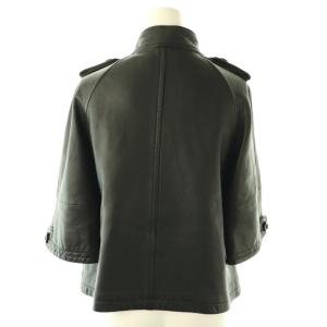 DOUBLE STANDARD CLOTHING レザー 七分袖 ジャケット ラムレザー ブラック /CX OS