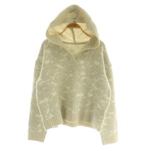 フラワーラメニットトップ フーディ プルオーバー 長袖 パーカー 36 アイボリー /MY OS