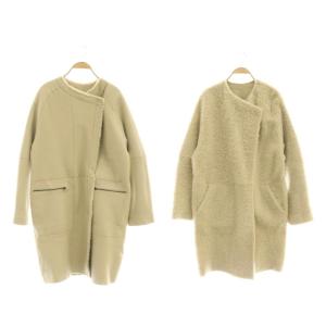 アパルトモン取り扱い ラムレザーリバーシブルムートンコート S ベージュ