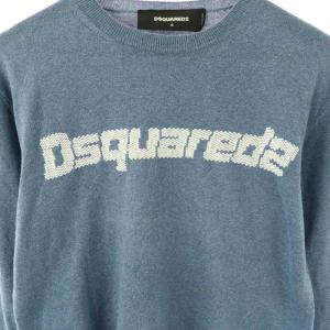 DSQUARED2 ロゴクルーネックニットセーター20年 長袖 S ライトブルー /NR OS SH