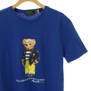 POLO RALPH LAUREN ポロベアプリントTシャツ カットソー 半袖 S ブルー /DF OS SH