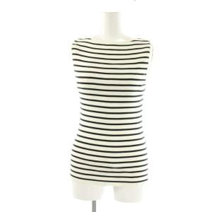 EXCLUSIVE RIB BOAT NECK SLEEVELESS ノースリーブボーダーニット セーター