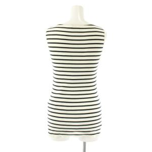 AURALEE EXCLUSIVE RIB BOAT NECK SLEEVELESS ノースリーブボーダーニット セーター