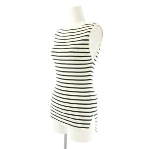 AURALEE EXCLUSIVE RIB BOAT NECK SLEEVELESS ノースリーブボーダーニット セーター
