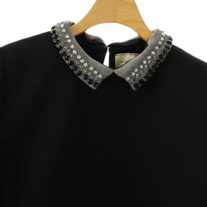 UNITED ARROWS ビジューカラー 2WAY ニット セーター ブラック グレー /ES OS