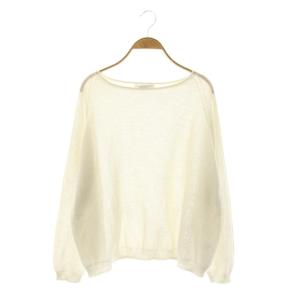 24SS ペーパーヤーン裏天竺プルオーバー ニット カットソー 長袖 ライトベージュ /NR OS