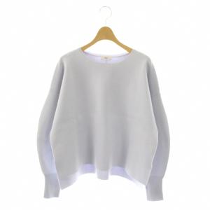 24SS ファインコットンスムースプルオーバー ニット カットソー 長袖 ラベンダー /NR OS