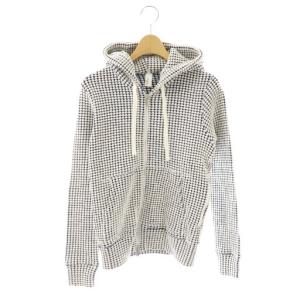 BIG WAFFLE HOODIE パーカー ニット 02 ホワイト ネイビー /ES OS