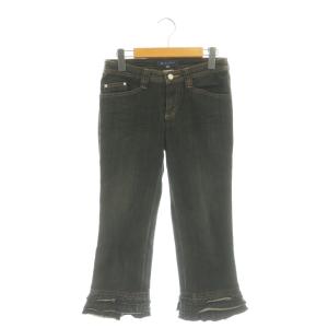 フリル デニムパンツ ジーンズ クロップド 38 チャコール /CX OS