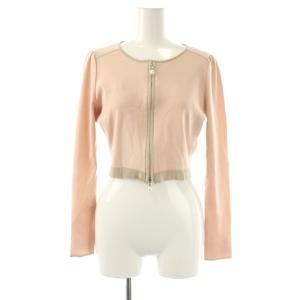 パールジップ ボレロカーディガン ニット 長袖 36 ピンク /NR OS