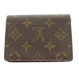 LOUIS VUITTON モノグラム ポルト2カルト ヴェルティカ カードケース 名刺入れ 茶 ブラウン /SS OS OH
