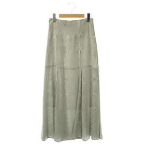 23SS ギンガムチェックスカート ロング 1 ブラック ホワイト /DO OS