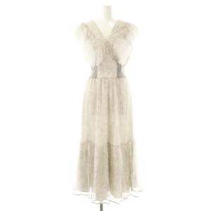THE DRESS LAB ラメプリーツレースドレス ワンピース ロング ノースリーブ 1 グレー /HK
