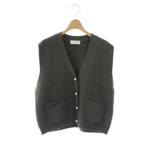 25AW パールニットベスト ジレ Vネック グレー /DF OS