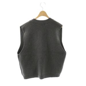 SLOBE IENA 25AW パールニットベスト ジレ Vネック グレー /DF OS