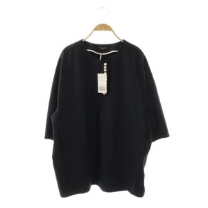 23AW ホイップツイルパールブラウス プルオーバー ダークネイビー /DF OS