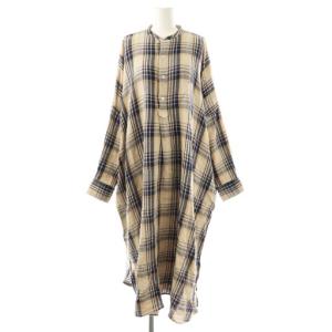 インドネルのビッグシャツドレス ワンピース チェック 0 ベージュ マルチカラー /DO OS