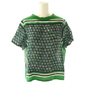 umii 小紋バンダナTシャツ カットソー 半袖 0 グリーン /HK OS