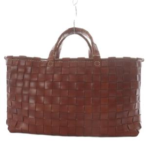 HENRY CUIR マルガリータ メッシュ レザー トートバッグ ブラウン