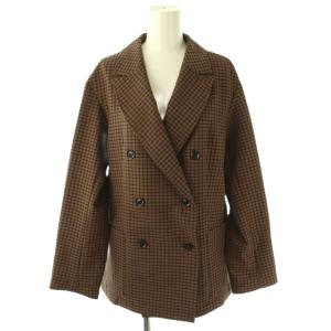 URBAN RESEARCH セットアップ サッカーチェック ダブルブレストジャケット タイトスカート F ブラウン ブラック /DO