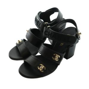 ココマーク ストラップサンダル 34C ブラック G37387