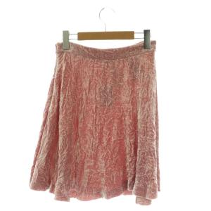 miumiu MG1183 ベロアスカート ミニ フレア シルク混 38 ピンク /NR OS
