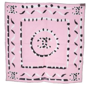 スカーフ ココマーク シルク ピンク