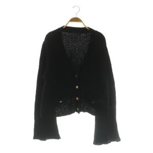 23SS Classy カーディガン ニット 長袖 フレアスリーブ Vネック ブラック /MY OS