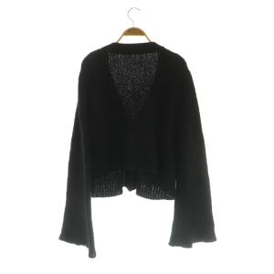 Deuxieme Classe 23SS Classy カーディガン ニット 長袖 フレアスリーブ Vネック ブラック /MY OS
