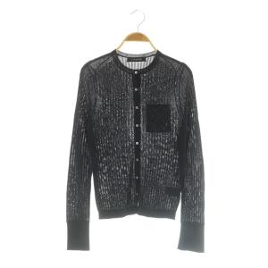 アセテートリブカーディガン ニット シアー F ネイビー /MY OS