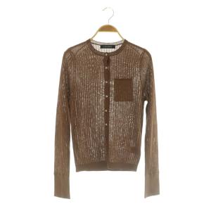 アセテートリブカーディガン ニット シアー F ブラウン /MY OS