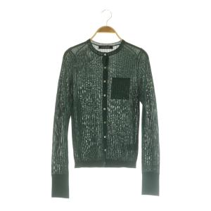 アセテートリブカーディガン ニット シアー F グリーン /MY OS