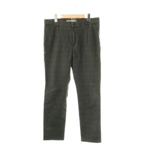 TIGHT FIT チェック柄 テーパード パンツ ストレッチ 33 ダークグレー /HK OS AD