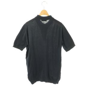 JOHN SMEDLEY コットン ポロシャツ 半袖 L ネイビー /HK OS AD