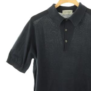 JOHN SMEDLEY コットン ポロシャツ 半袖 L ネイビー /HK OS AD