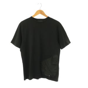 フロントポケットデザイン Tシャツ カットソー 半袖 L ブラック /HK OS