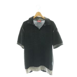 K-Lorenzo-SS ニット ポロシャツ プルオーバー XL ブラック /DF OS AD